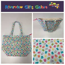 Large Tote Bag With Zip - Rainbow Ferns